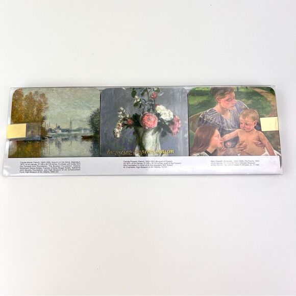 Vintage Coasters Inspiring Impressionism Art Set of 6, 3.75 In Square - Picture 2 of 5